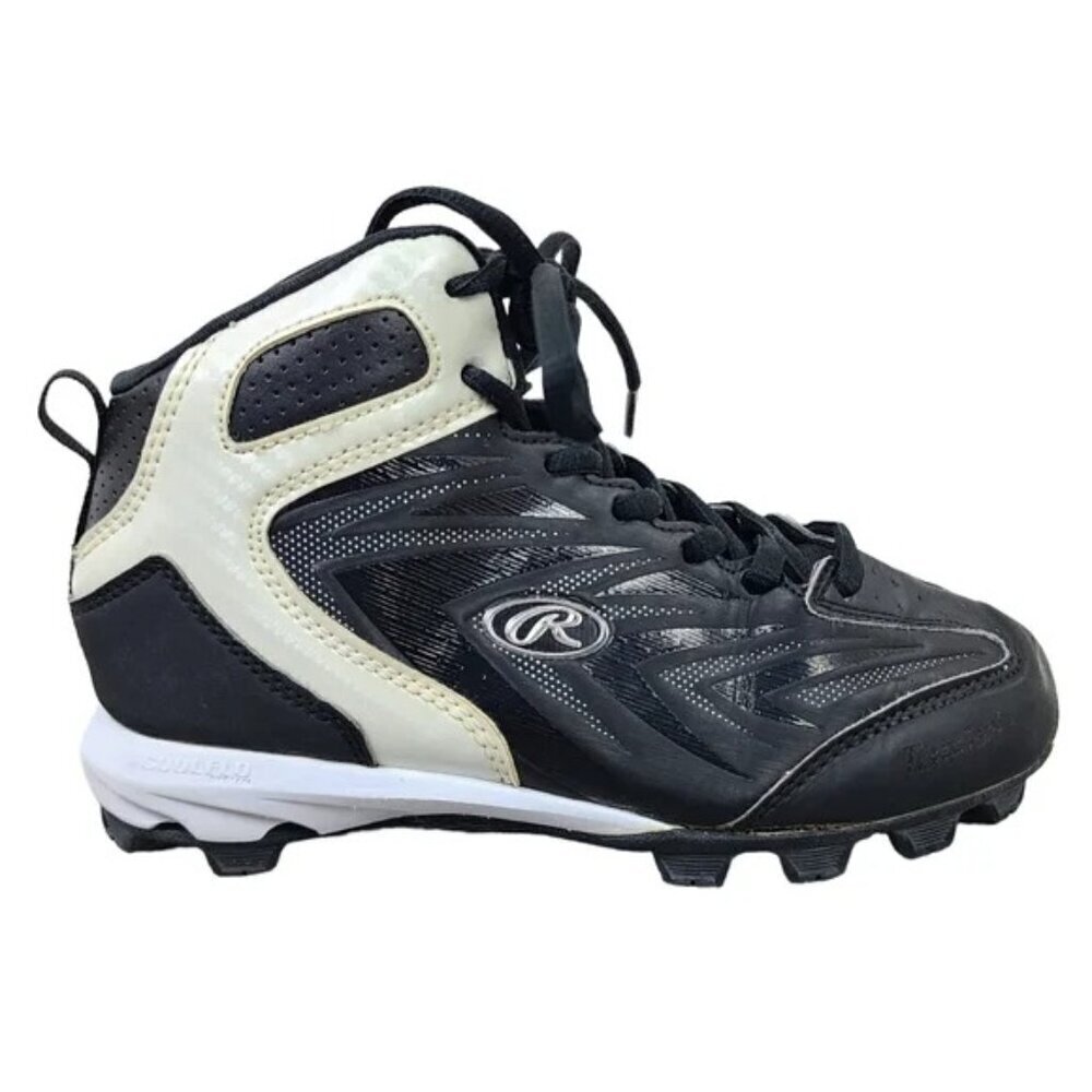 Rawlings Kids Black & White Baseball Cleats Shoes Size 2 Youth